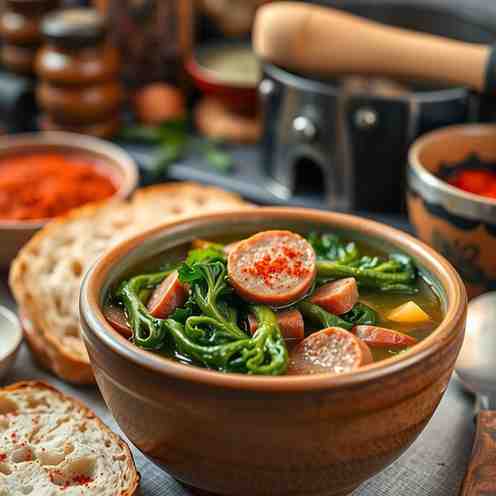 German Grünkohl - Kale & Sausage Soup Recipe